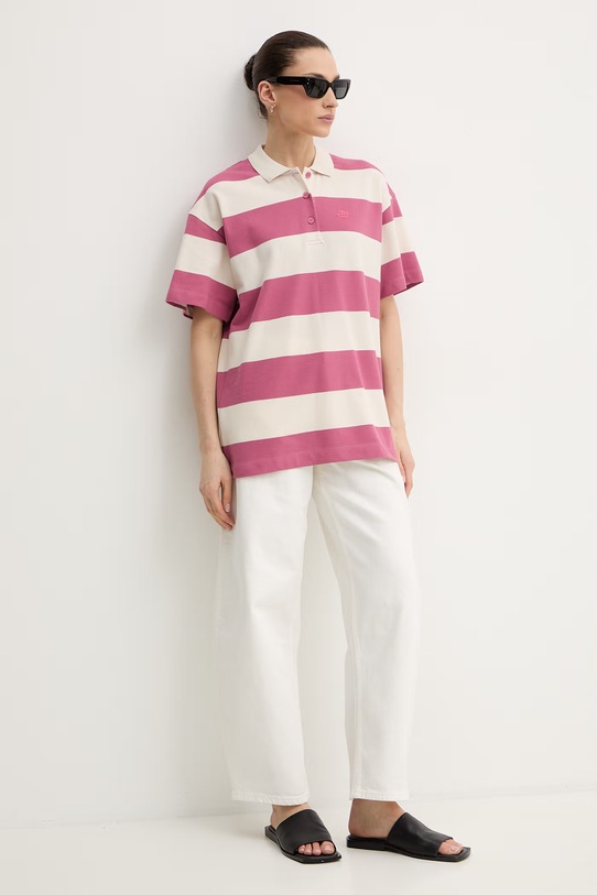 MUNTHE polo damskie bawełniane BAELFIRE 261110026161 różowy SS26