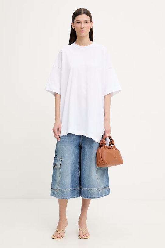 MUNTHE t-shirt damski bawełniany LANSTER 261110626160 biały SS26