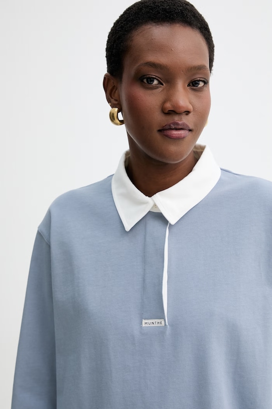 MUNTHE longsleeve bawełniany BECENT niebieski 261114026166