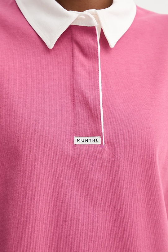 Bavlnené tričko s dlhým rukávom MUNTHE BECENT 261114026166 ružová