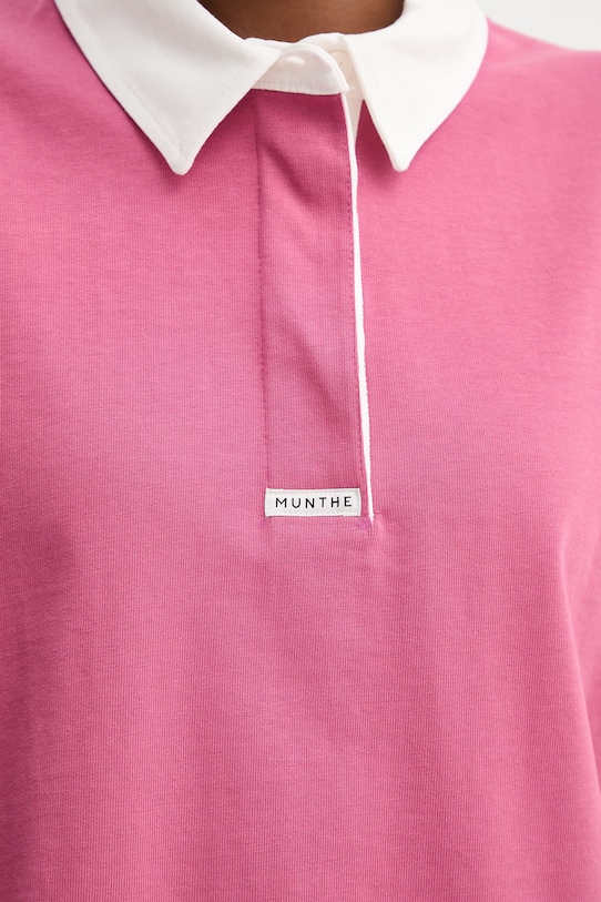Bavlnené tričko s dlhým rukávom MUNTHE BECENT 261114026166 ružová
