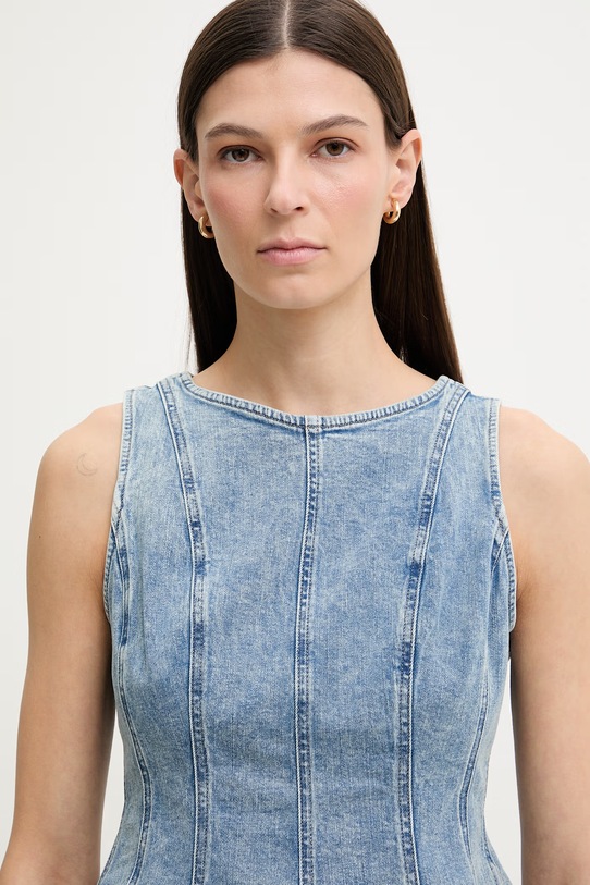 Levi's bluzka damska jeansowa PEPLUM SEAMED DENIM niebieski 005EF