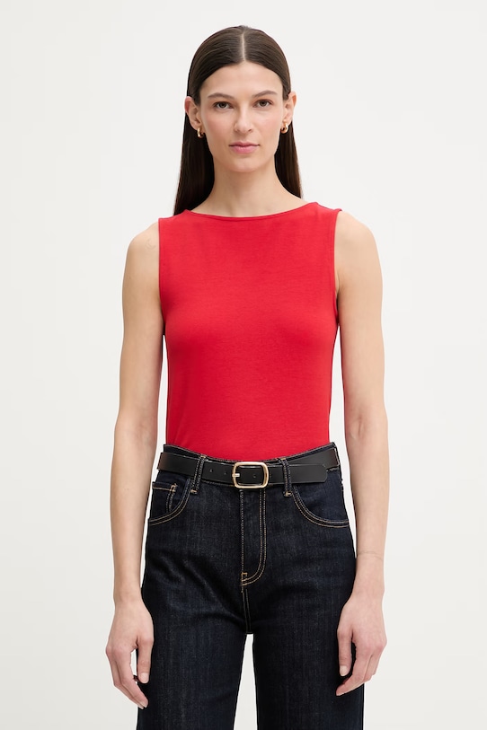 Levi's top dámsky s bavlnou SL BOATNECK červená 005IZ