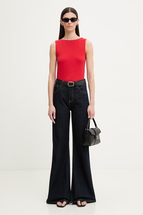 Levi's top damski z bawełną SL BOATNECK 005IZ czerwony SS26