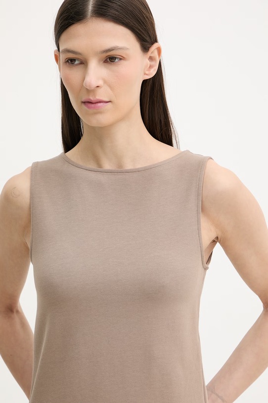 Levi's top damski z bawełną SL BOATNECK brązowy 005IZ