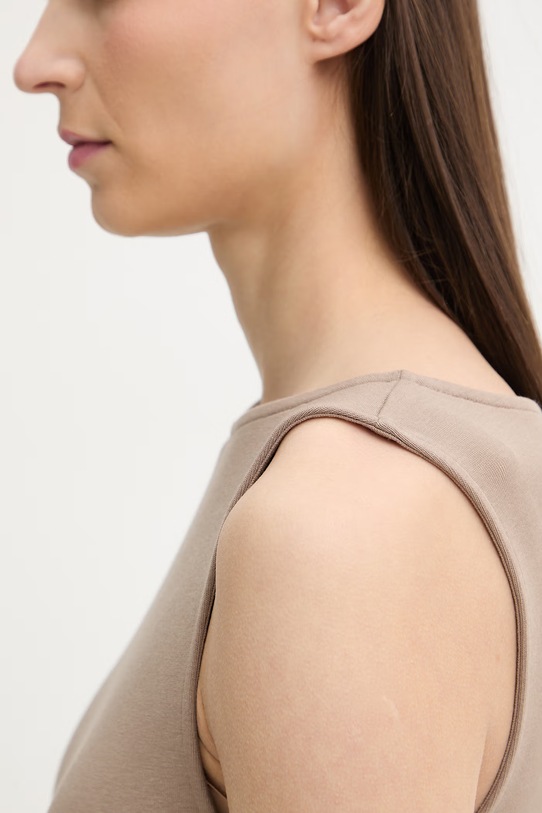 Levi's top damski z bawełną SL BOATNECK 005IZ brązowy