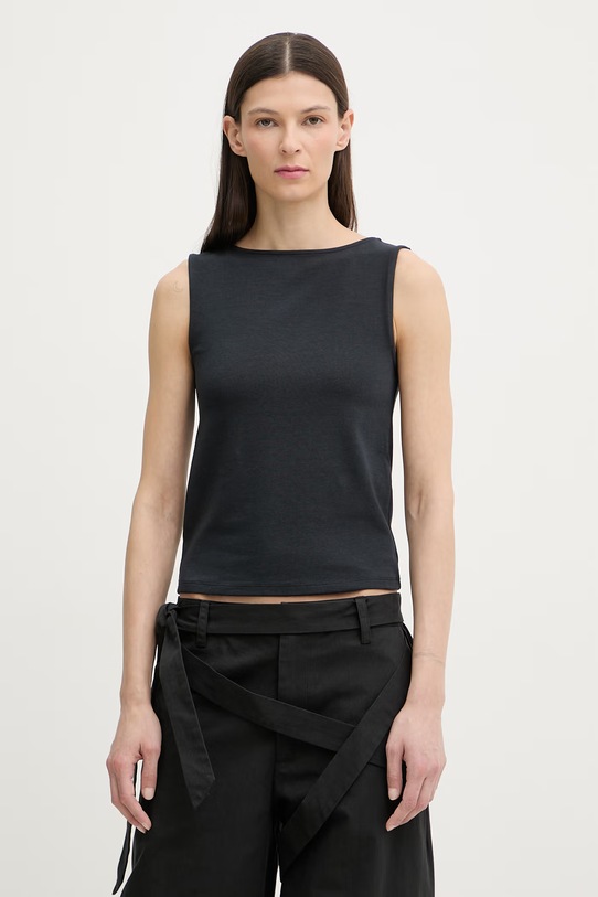 Levi's top damski z bawełną SL BOATNECK czarny 005IZ