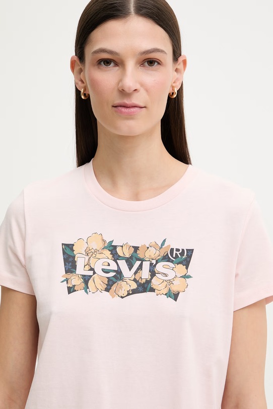 Levi's t-shirt damski bawełniany THE PERFECT różowy 17369.3386