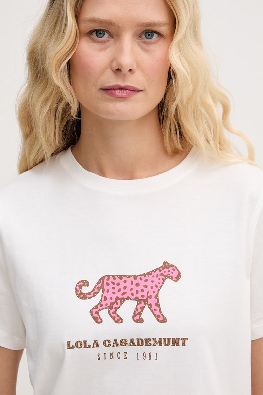Lola Casademunt t-shirt damski bawełniany biały LS2615015