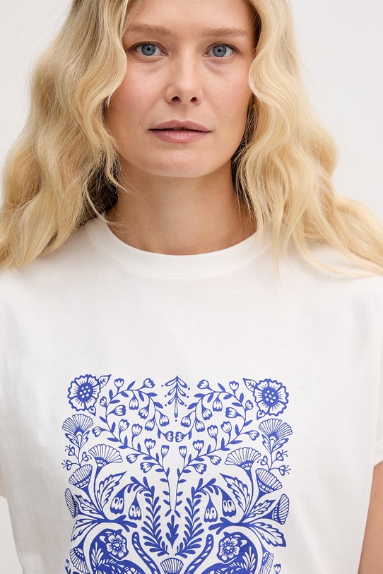 Lola Casademunt t-shirt damski bawełniany biały LS2615110