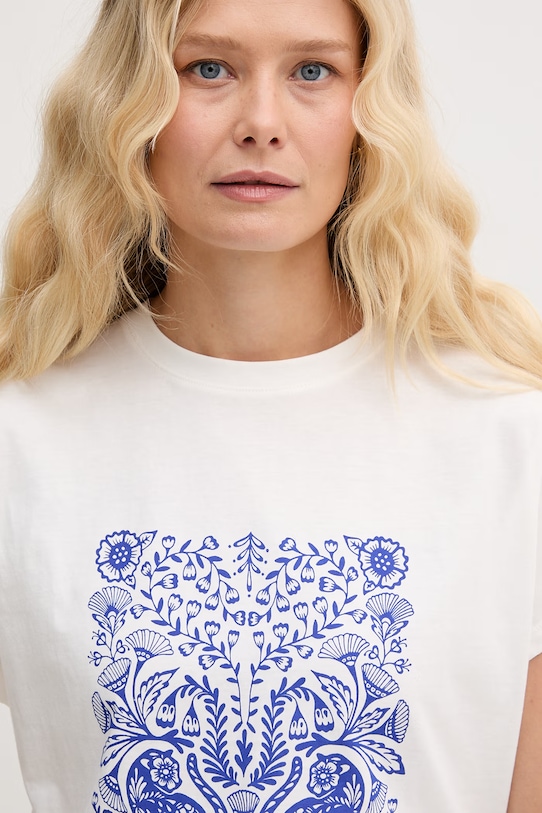 Lola Casademunt t-shirt damski bawełniany biały LS2615110