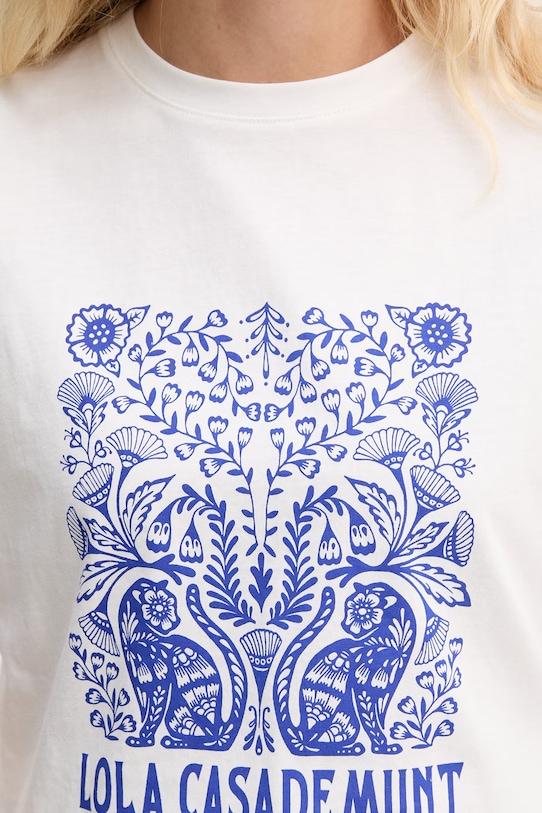 Lola Casademunt t-shirt damski bawełniany LS2615110 biały