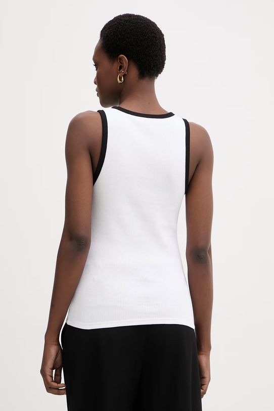 Oblečení Karl Lagerfeld top dámský bavlněný s elastanem B2W17003 bílá