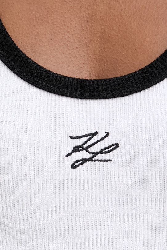 Karl Lagerfeld top dámský bavlněný s elastanem B2W17003 bílá
