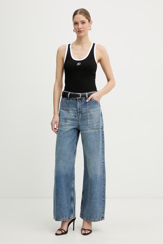 Karl Lagerfeld top dámský bavlněný s elastanem B2W17003 černá SS26