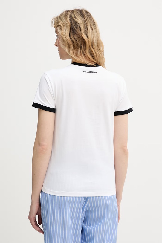 Oblečení Karl Lagerfeld tričko ženské bavlněné B2W17021 bílá