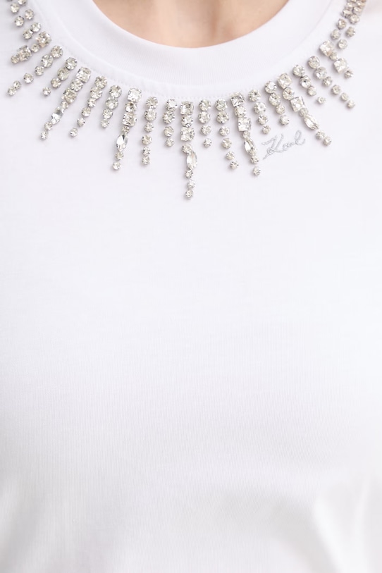 Karl Lagerfeld tričko ženské bavlněné B2W17017 bílá