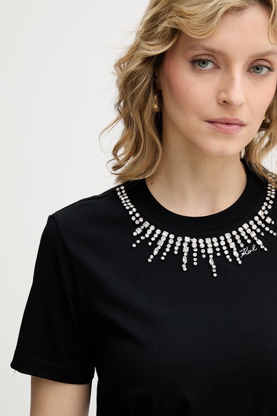 Karl Lagerfeld tričko ženské bavlněné černá B2W17017