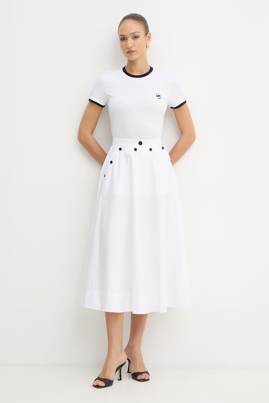 Karl Lagerfeld tricou pentru femei, din bumbac IKON B2W17026 alb SS26