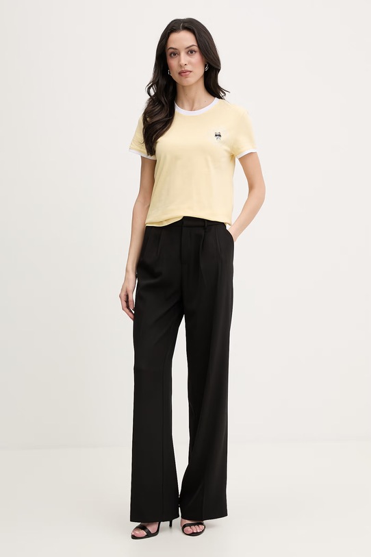 Karl Lagerfeld tricou pentru femei, din bumbac IKON B2W17026 galben SS26