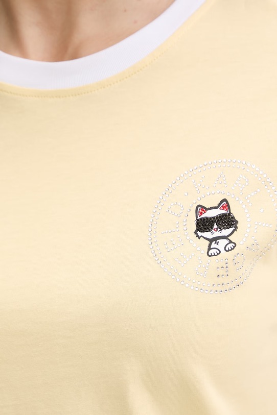 Karl Lagerfeld tricou pentru femei, din bumbac IKON B2W17026 galben