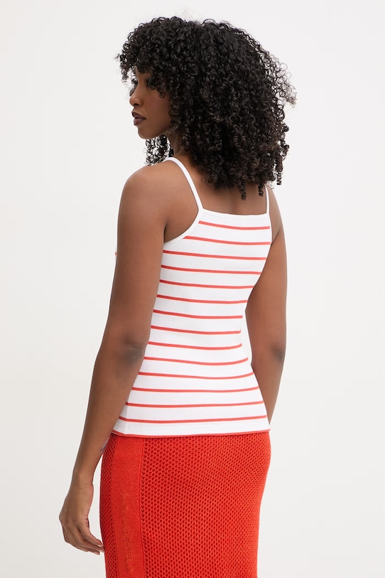 Odzież Karl Lagerfeld top damski bawełniany z elastanem IKON B2W17036 biały