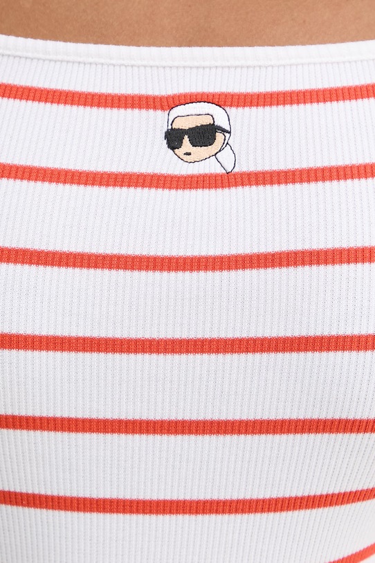Karl Lagerfeld top damski bawełniany z elastanem IKON B2W17036 biały