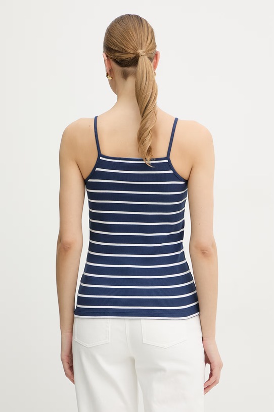 Oblečení Karl Lagerfeld top dámský bavlněný s elastanem IKON B2W17036 námořnická modř