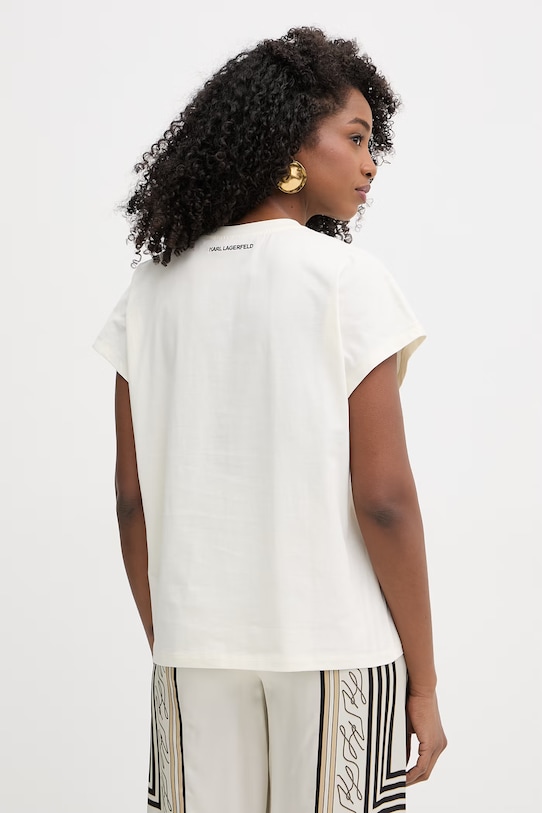 Одежда Karl Lagerfeld футболка для женщин из хлопка B2W17020 бежевый