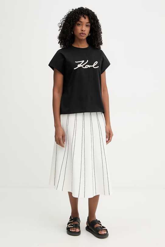 Karl Lagerfeld t-shirt damski bawełniany B2W17020 czarny SS26