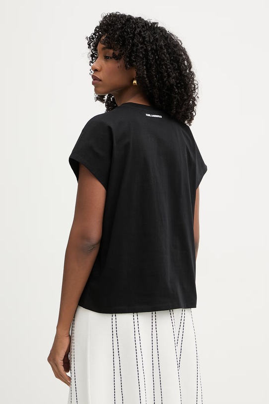 Odzież Karl Lagerfeld t-shirt damski bawełniany B2W17020 czarny