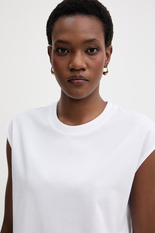 Karl Lagerfeld τοπ γυναικείο βαμβακερό λευκό B2W17018