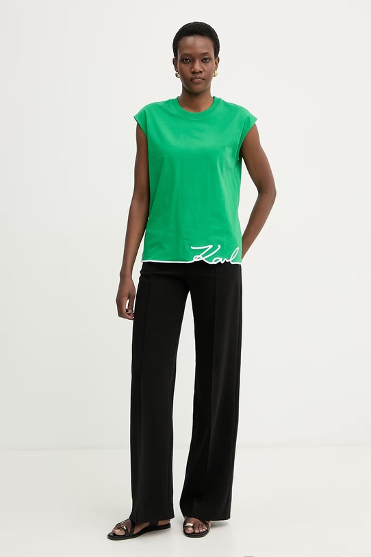 Karl Lagerfeld τοπ γυναικείο βαμβακερό B2W17018 πράσινο SS26