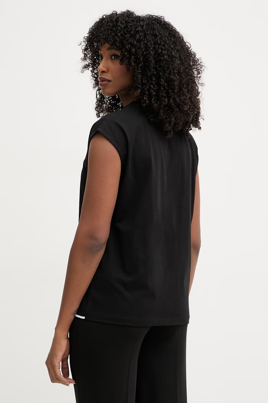 Îmbrăcăminte Karl Lagerfeld top pentru femei, din bumbac B2W17018 negru