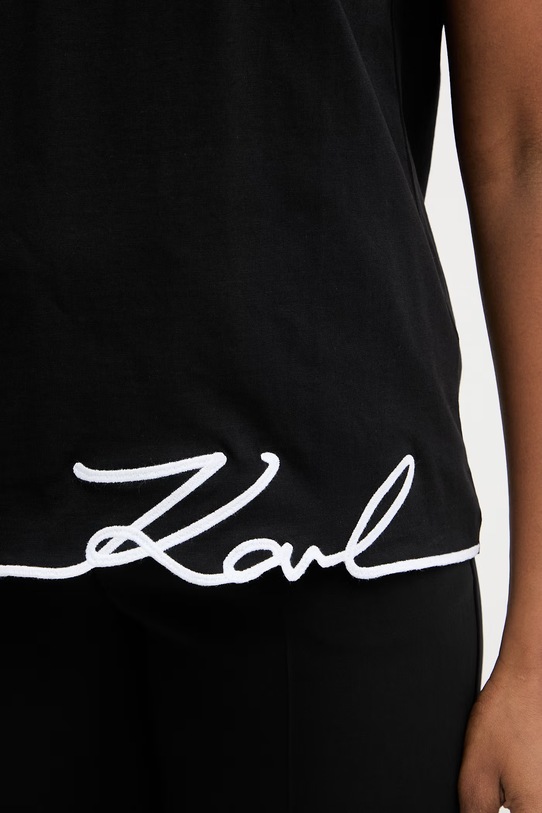 Karl Lagerfeld top pentru femei, din bumbac B2W17018 negru