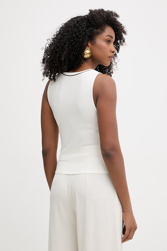 Odzież Karl Lagerfeld top damski z wiskozy B2W44008 beżowy