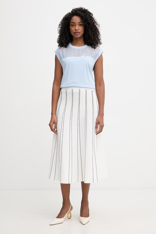 Karl Lagerfeld top damski bawełniany B2W17019 turkusowy SS26