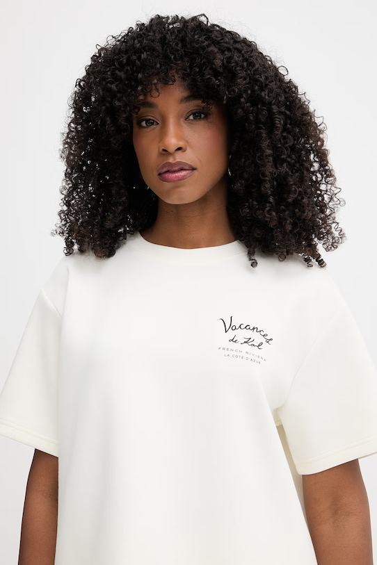 Karl Lagerfeld Basic t-shirt γυναικείο με μοντάλ μπεζ B2W44004