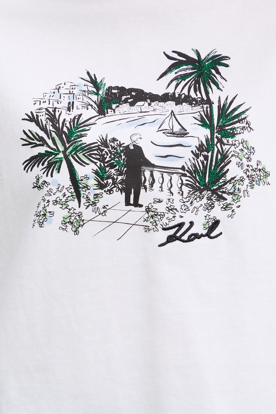 Karl Lagerfeld tricou pentru femei, din bumbac B2W17012 alb