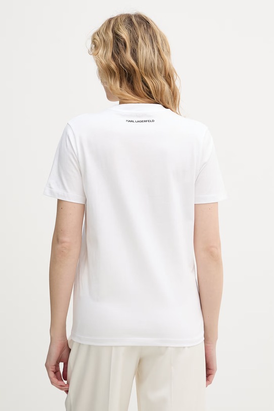 Oblečení Karl Lagerfeld tričko ženské bavlněné B2W17104 bílá