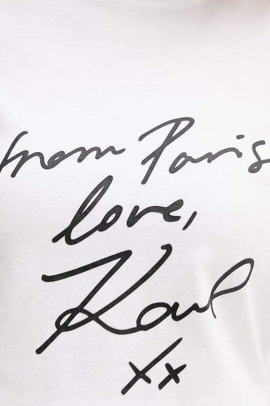 Karl Lagerfeld tričko ženské bavlněné B2W17104 bílá