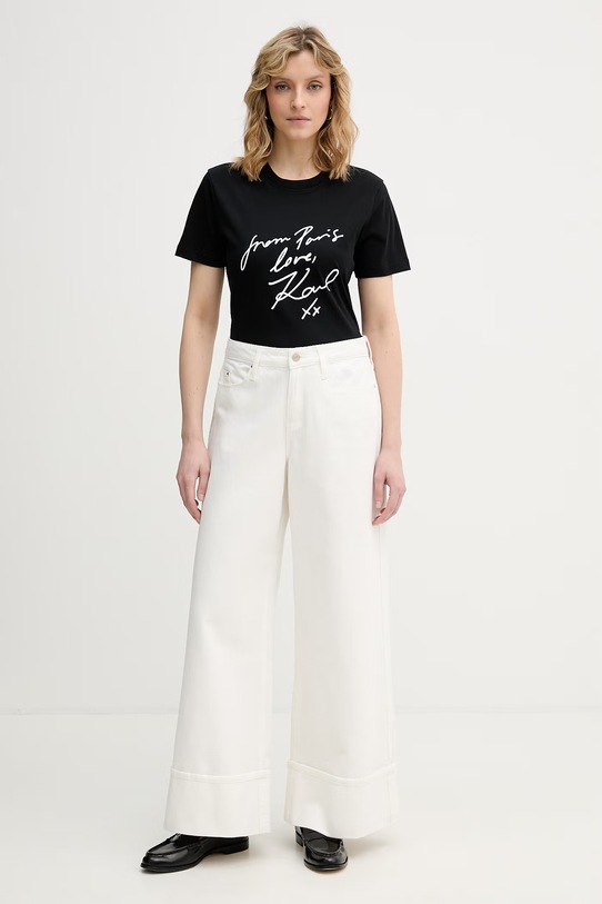 Karl Lagerfeld tričko ženské bavlněné B2W17104 černá SS26