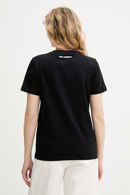 Oblečení Karl Lagerfeld tričko ženské bavlněné B2W17104 černá