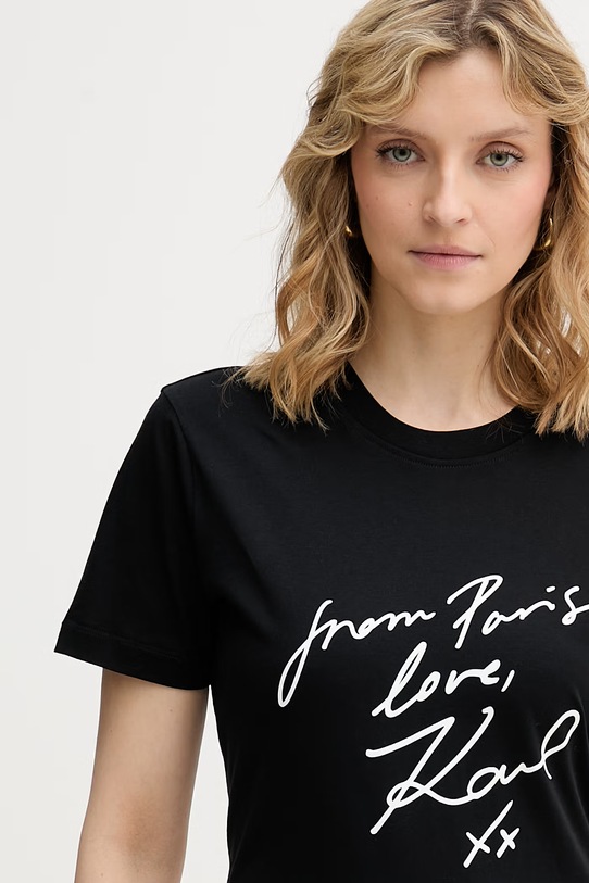 Karl Lagerfeld tričko ženské bavlněné černá B2W17104