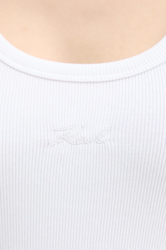 Karl Lagerfeld top dámský bavlněný s elastanem B2W17092 bílá