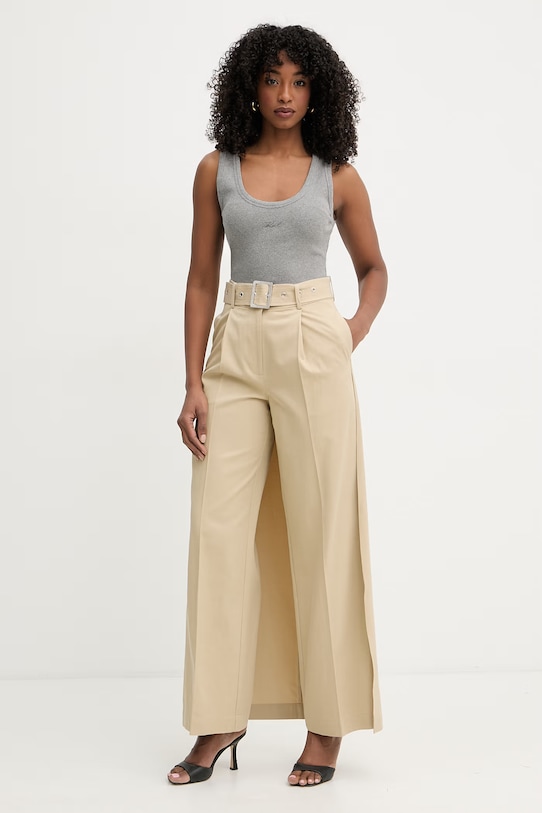 Karl Lagerfeld top damski bawełniany z elastanem B2W17092 szary SS26