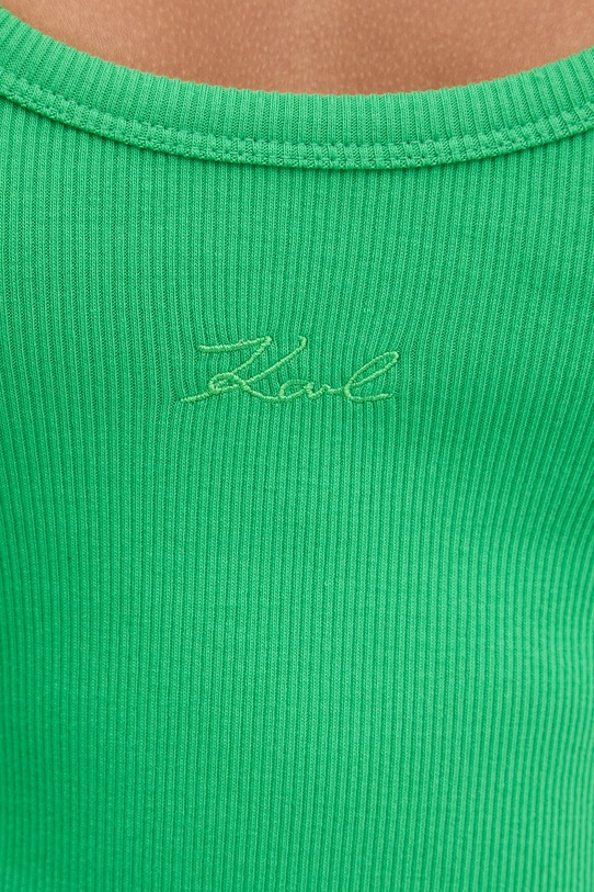 Karl Lagerfeld top damski bawełniany z elastanem B2W17092 zielony