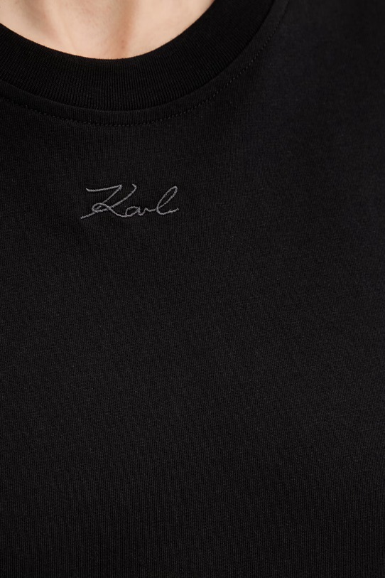 Karl Lagerfeld t-shirt basic damski bawełniany B2W17095 czarny