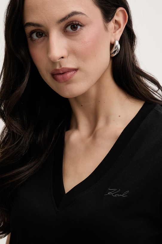 Karl Lagerfeld tričko ženské bavlněné černá B2W17096