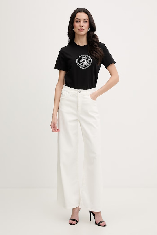 Karl Lagerfeld t-shirt damski bawełniany IKON B2W17025 czarny SS26